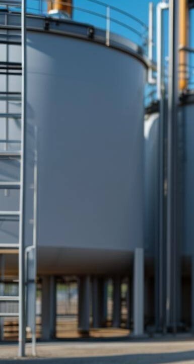 Bunded storage tanks at a licensed industrial facility